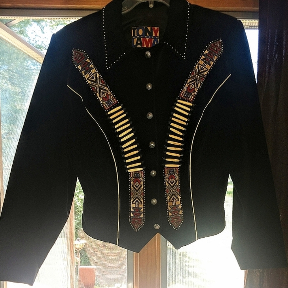 Tony Lama leather black suede jacket